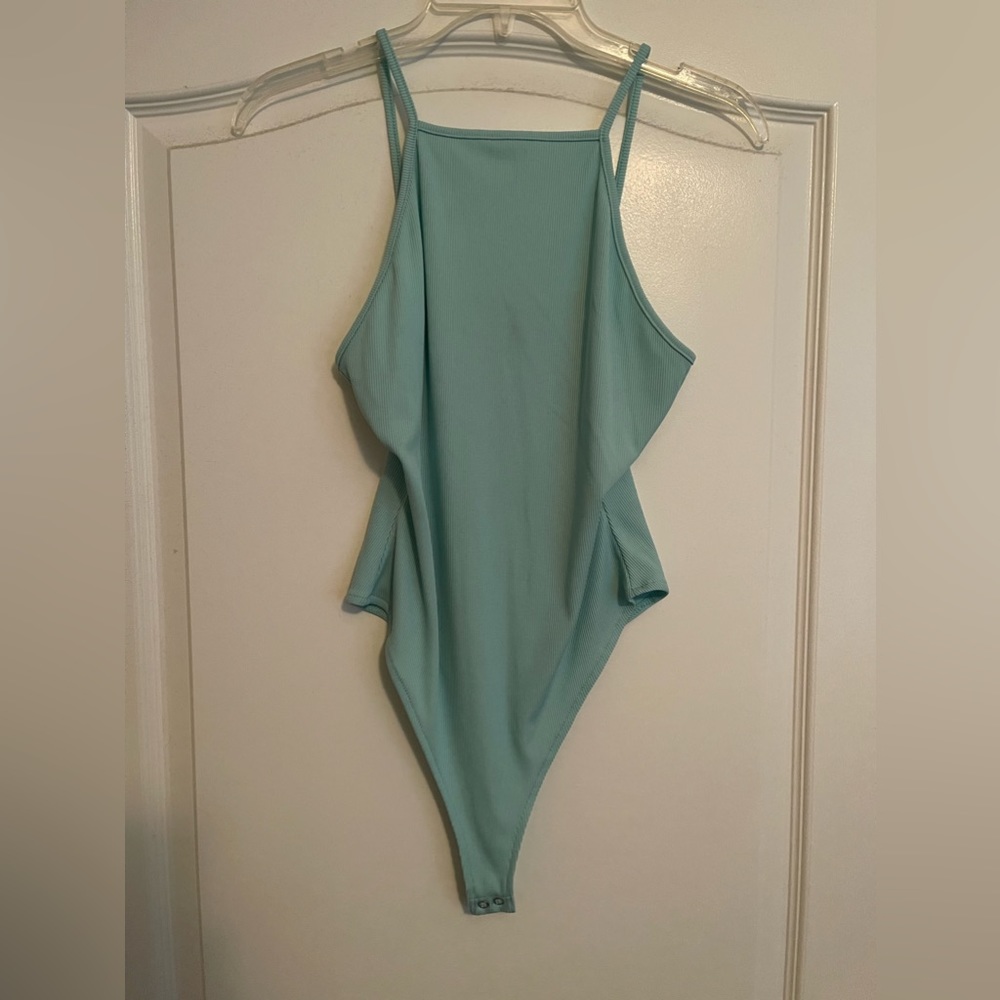 Blue body suit